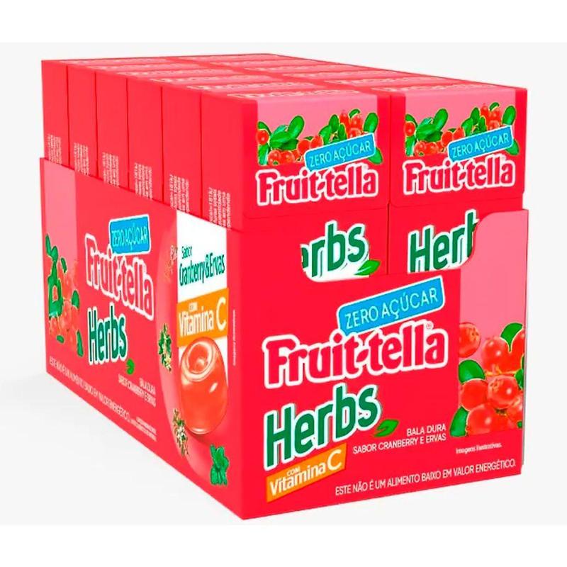 Drops Fruittella Herbs Cranberry com 12 unidades - Perfetti